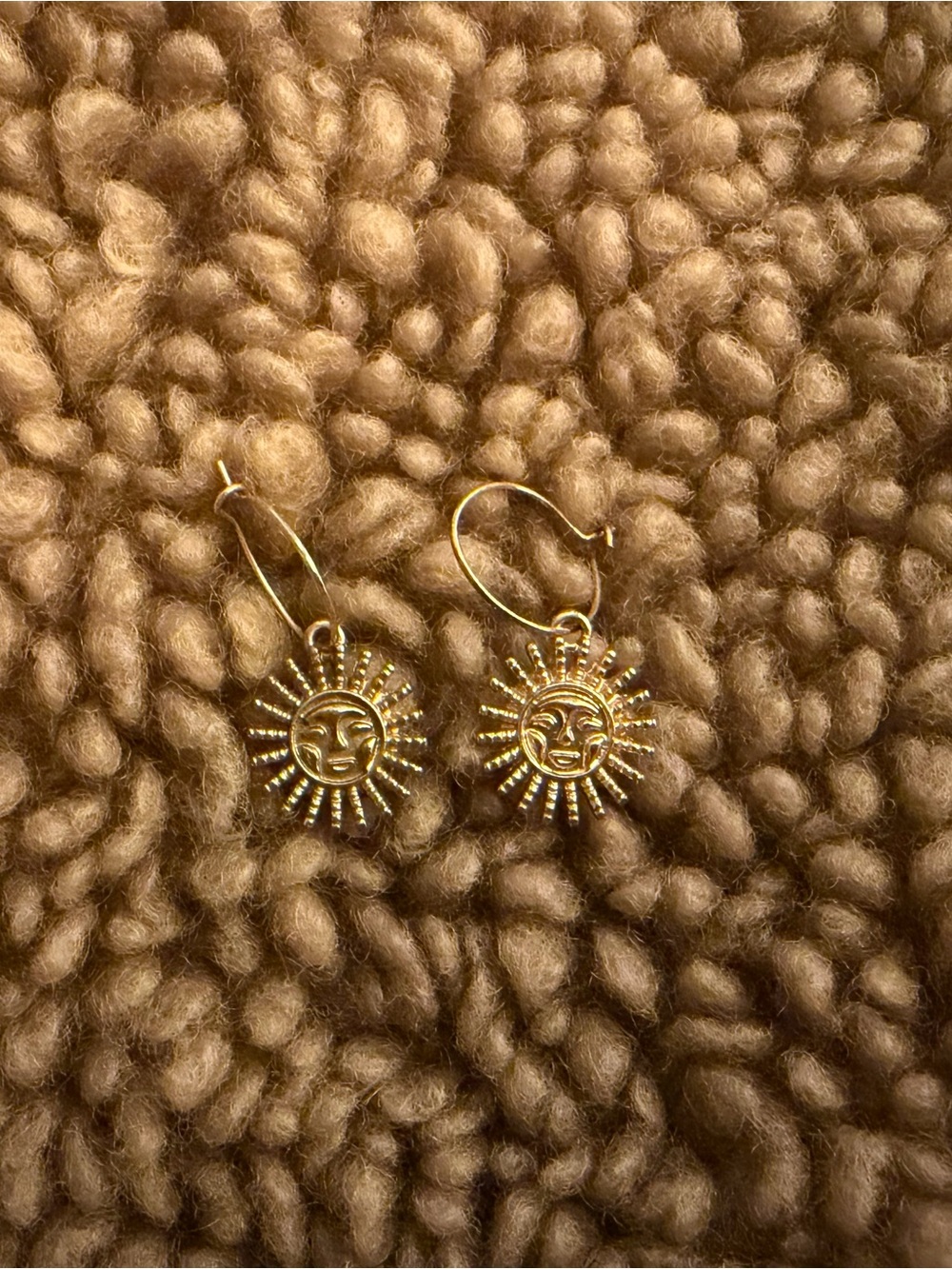 Sun Face Hoop Earrings